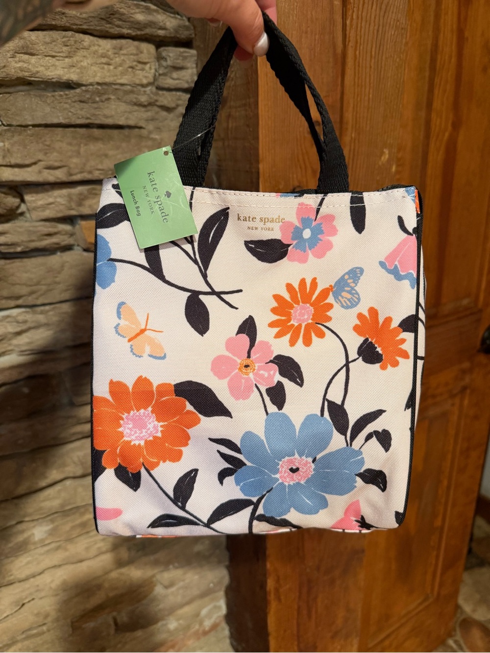 Kate Spade Brand New Floral Insulated Canvas Lunch Bag Travel Tote